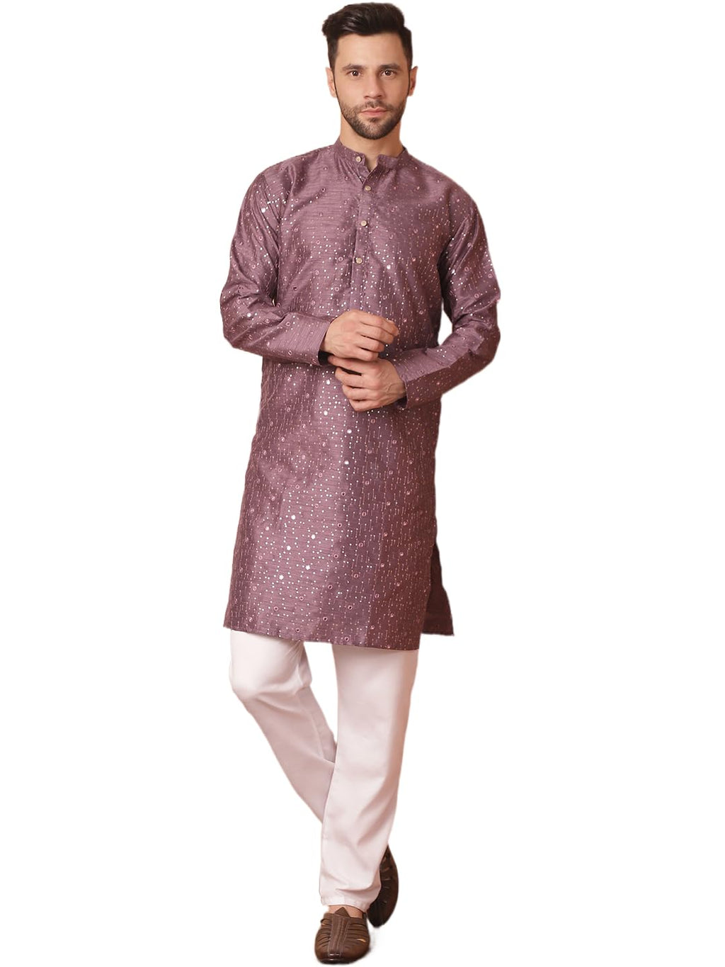Jompers Mens Embroidered Mirror Work Kurta Pyjama Set