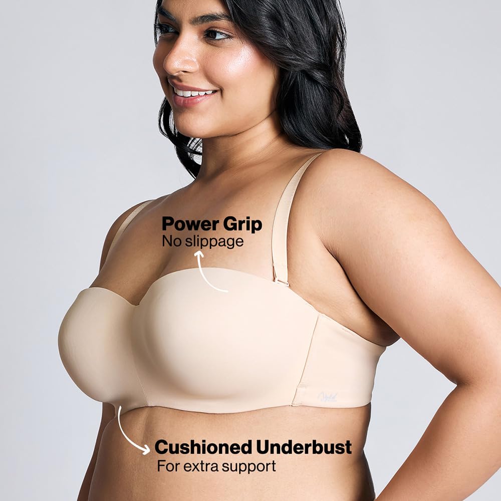Nykd By Nykaa Padded Push-Up Strapless T-Shirt Bra For Women With Detachable Straps Wired, Seamless, Comfortable No Slip - Nyb02