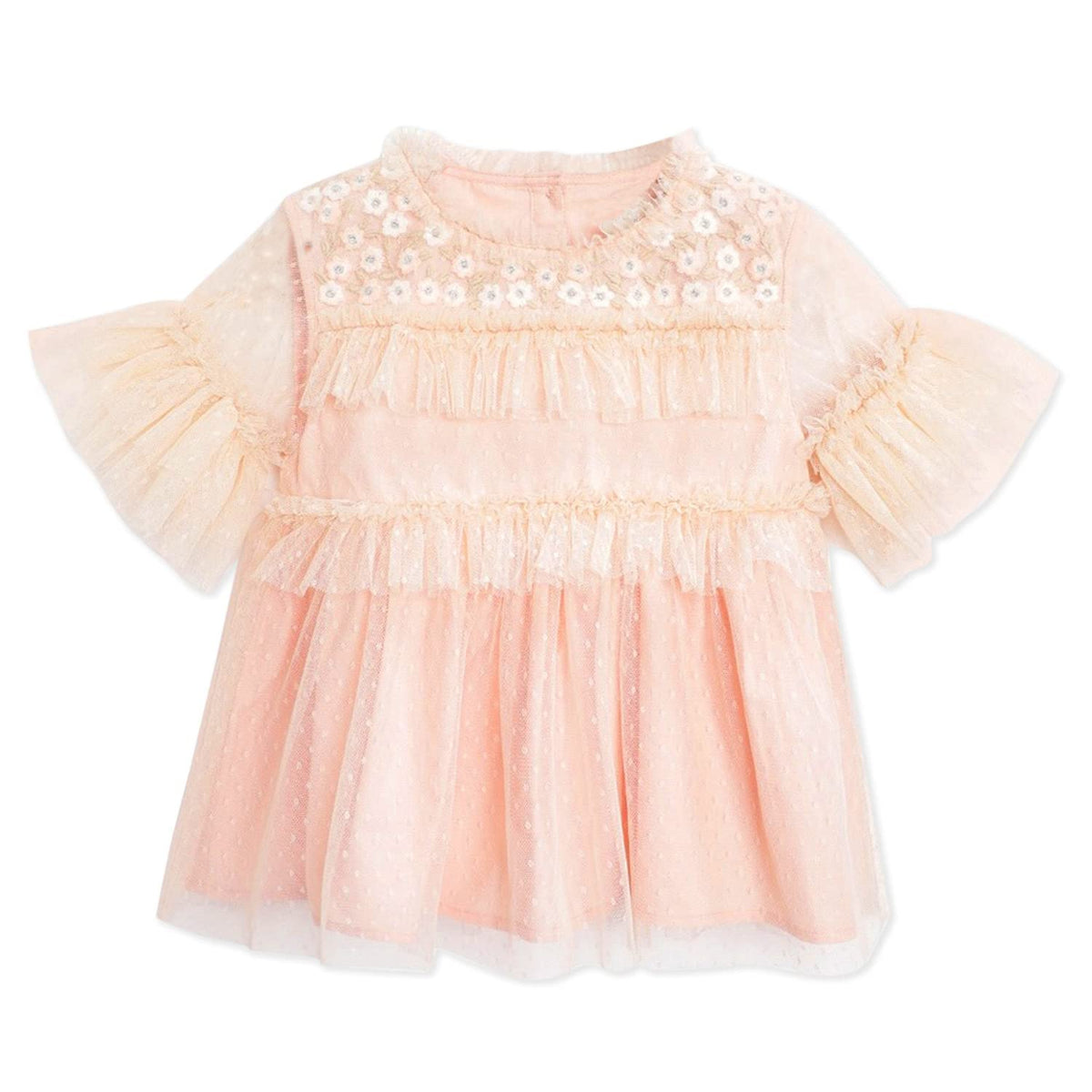Cherry Crumble Girls Solid Regular TShirt (CtwsNtop6048Pch_Pink 18 Months24 Months) 18-24