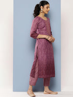Libas Womens Silk Blend Kurta Sets (38022O_Purple