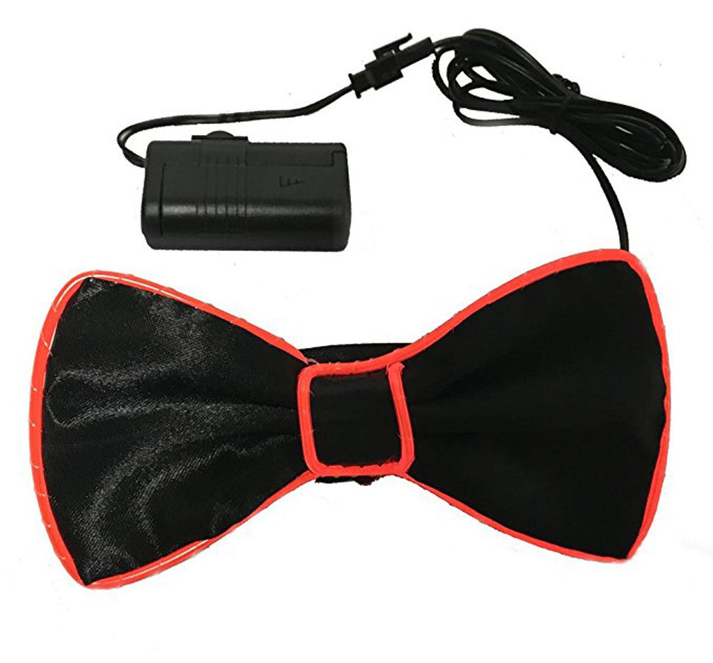 blinkee Flashing EL Wire Red Bow Tie for Men Night Rave Parties