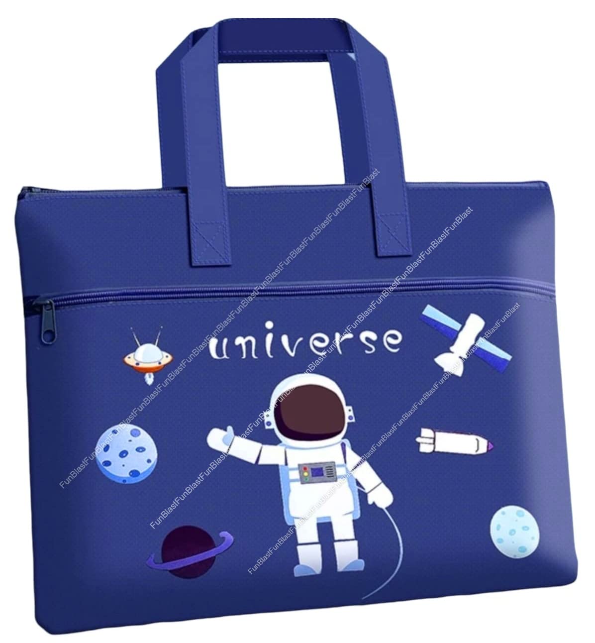 Funblast Cute Cartoon Print Canvas Bag  MultiPurpose Waterproof Portable Carrying Bag, Tote Bag, File Bag, Double Layer Zipper 36-28