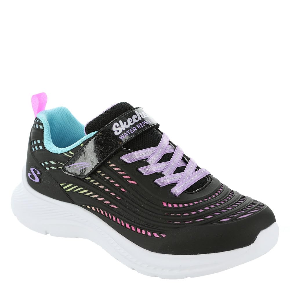 Skechers Girls Jumpsters 2.0-Blurred Dream Sneaker, Black/Multi, 1 Little Kid