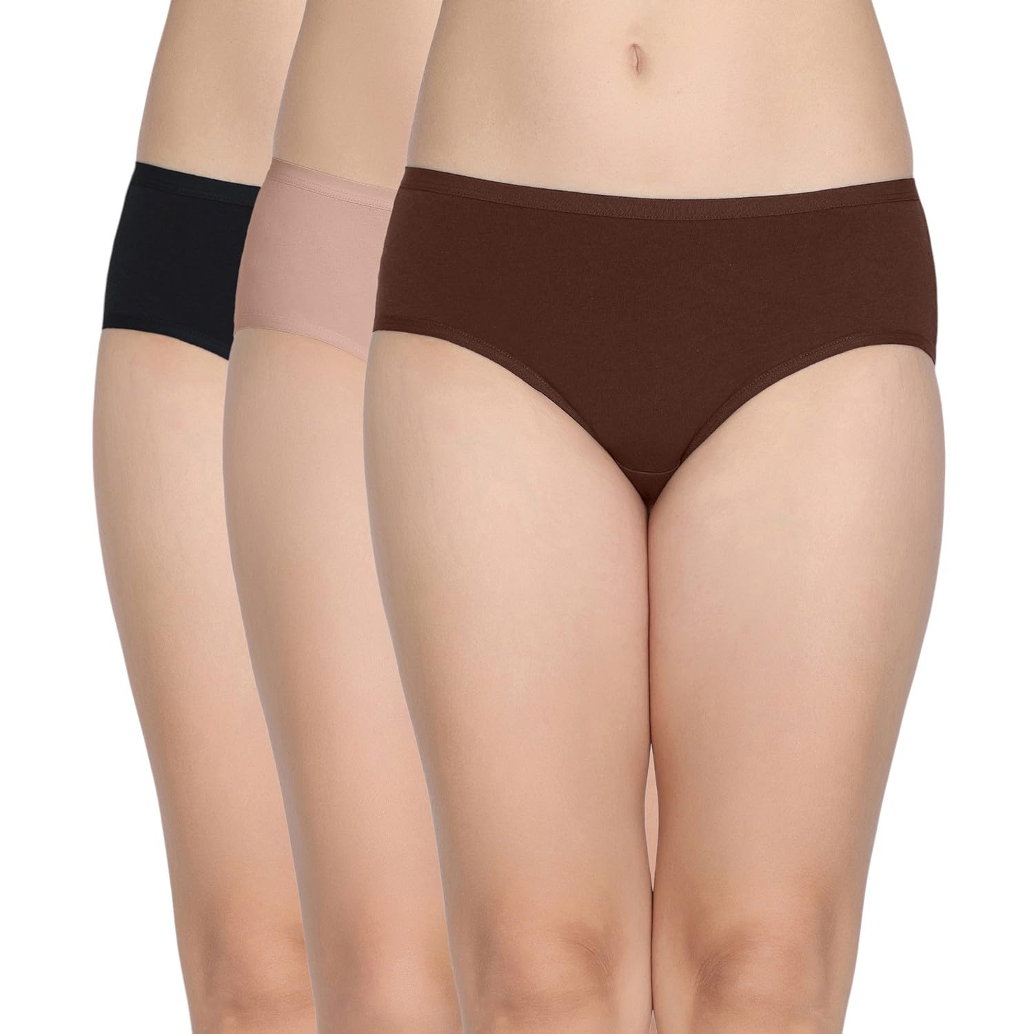 Zivame Womens Cotton Blend Classic Solid Hipster Panties (Pack of 3) (ZI28C0-Roeb Cho Fon B Bea_Roeb
