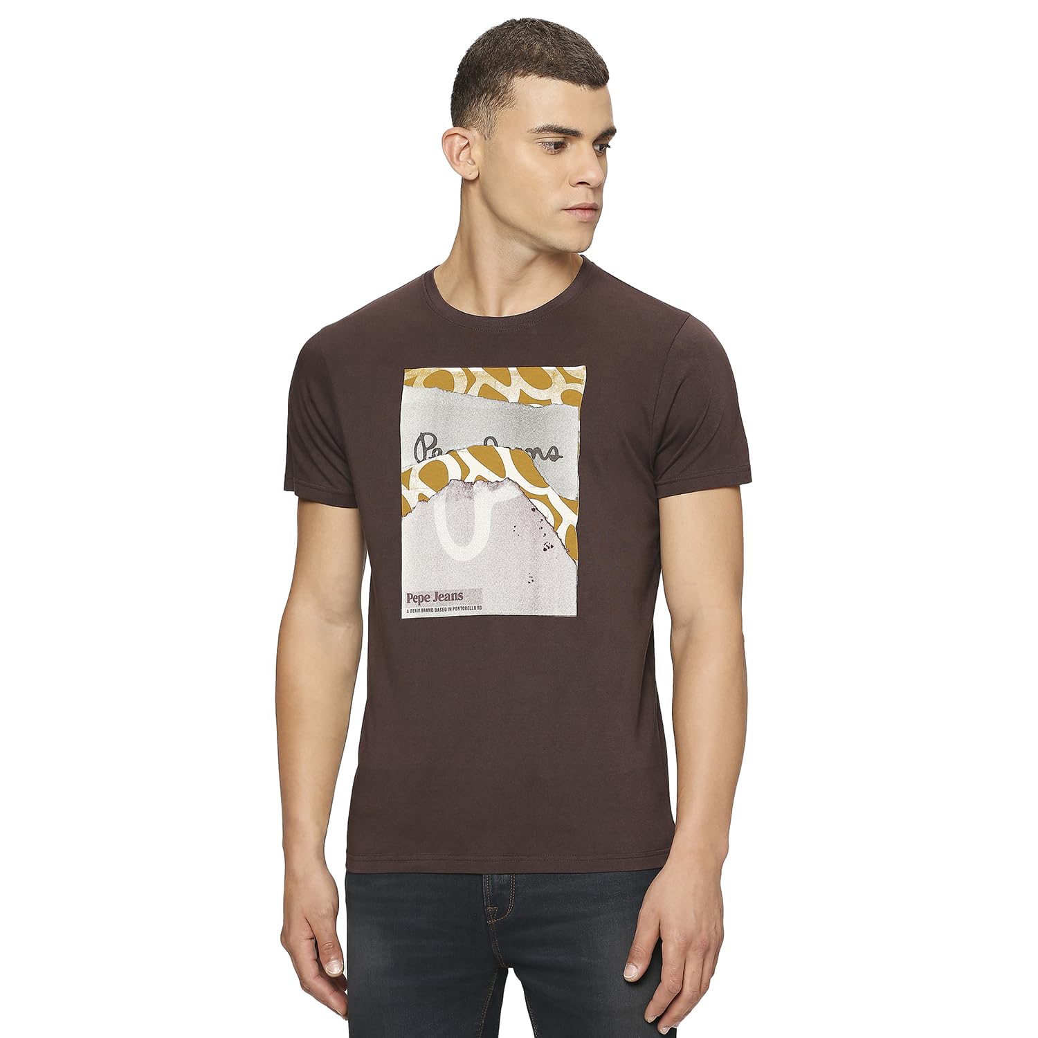 Pepe Jeans MenS Graphic Slim Fit T-Shirt (Pm509302_Off White