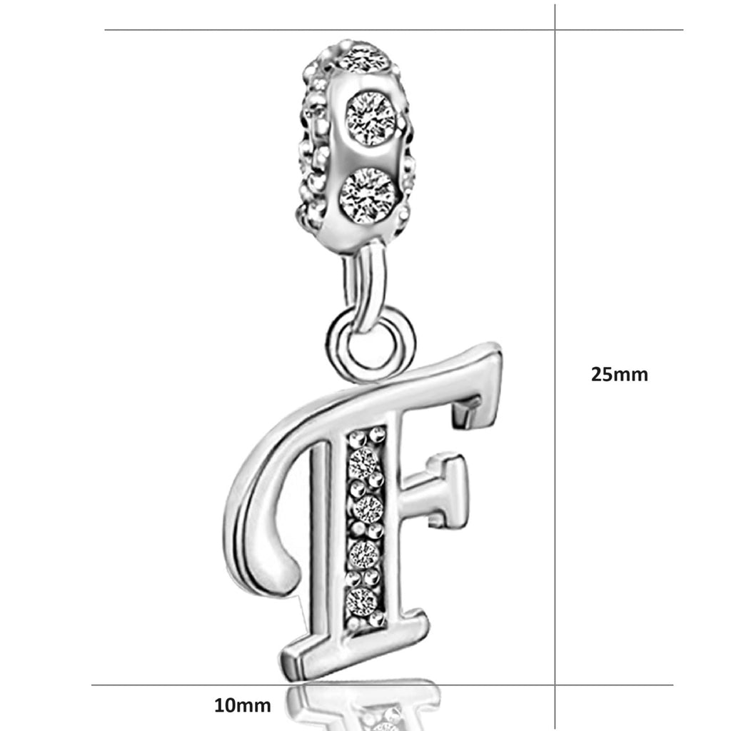 JMQJewelry F Initial Letter Alphabet Dangle Birthstone Mother Daughter Womens Beads Charms Big Sister Little Sister Friendship F