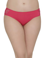 Clovia WomenS Cotton Mid Waist Bikini Panty With Lace Wings (Pn2808P14_Pink_Xxl)