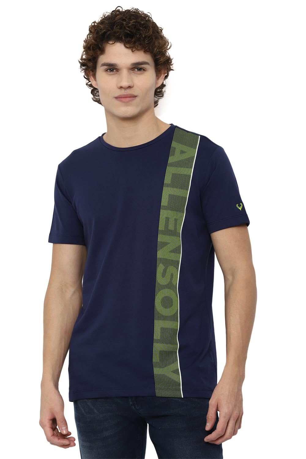 Allen Solly Men Regular Fit Printed Graphic Crew Neck T-Shirt