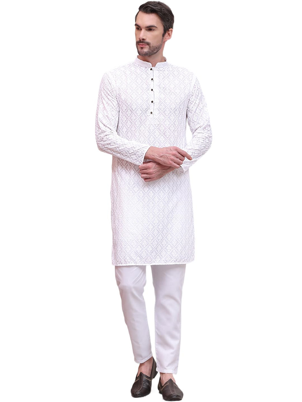 Jompers Mens Floral Cotton Kurta Pyjama Set