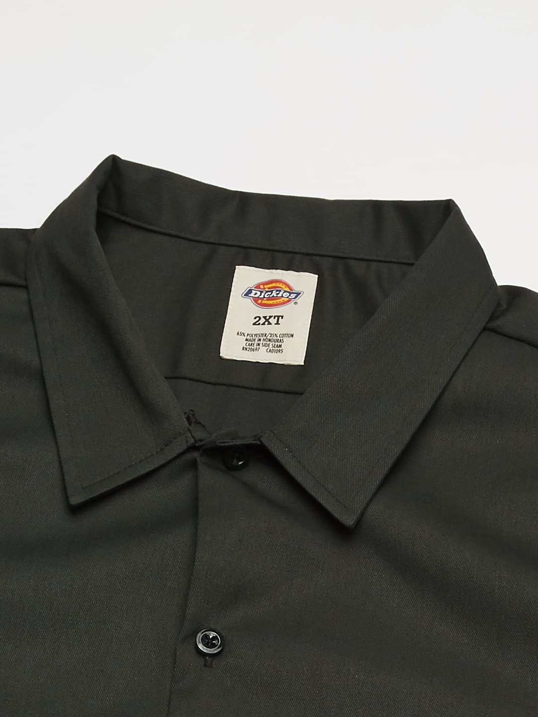Dickies Mens Long Sleeve Work Shirt, Olive green, X-Large