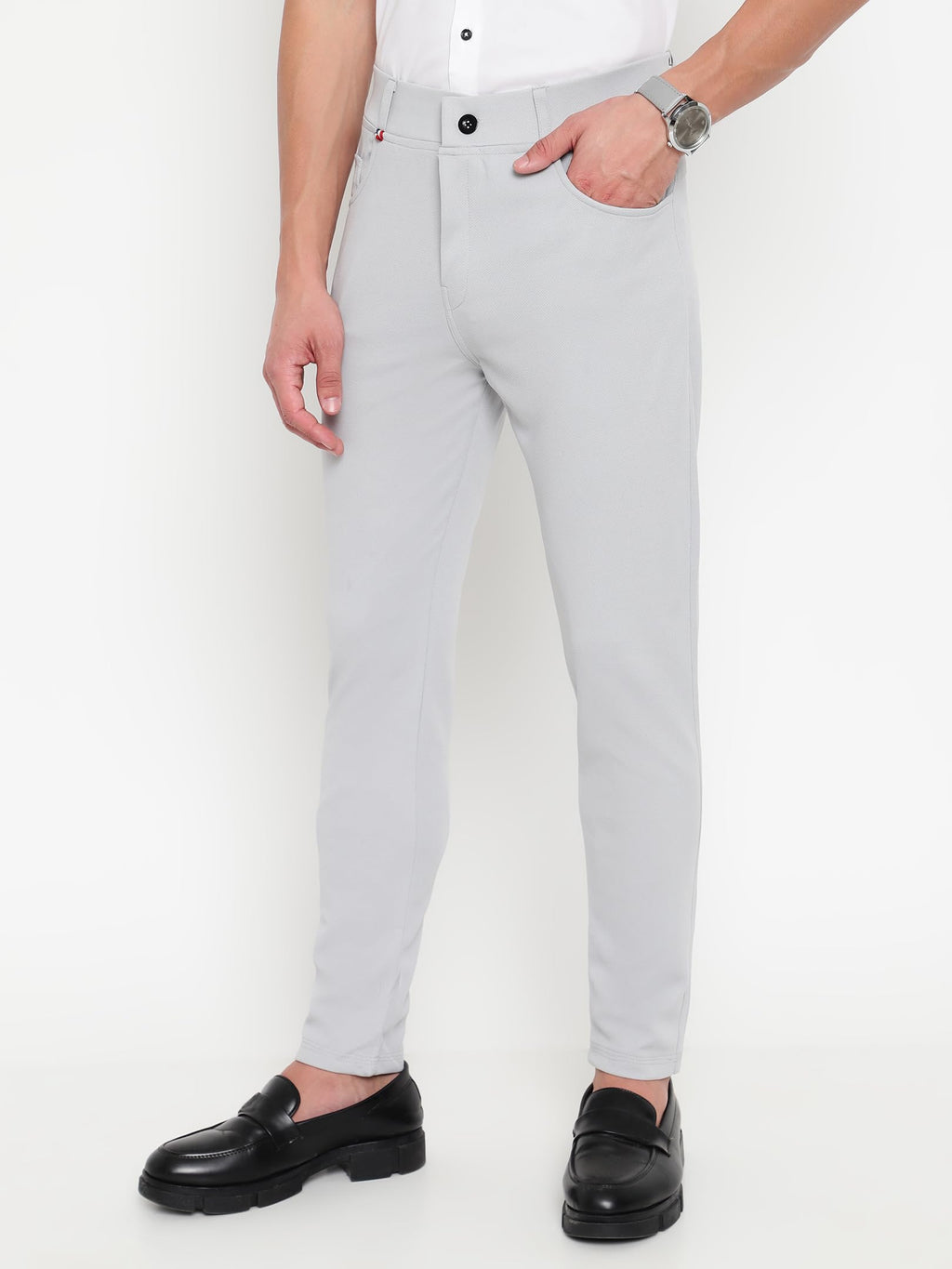 AVANOVA Regular Casual Mens Formal Trouser Pant 120_Light Grey