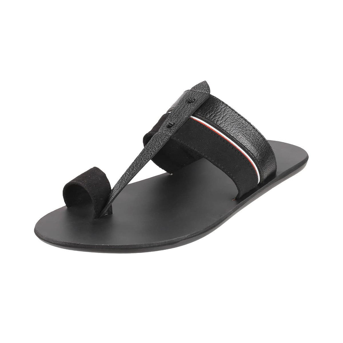 Mochi Mens Leather Black Slippers (Size (8 UK (42 EU)) 8-42