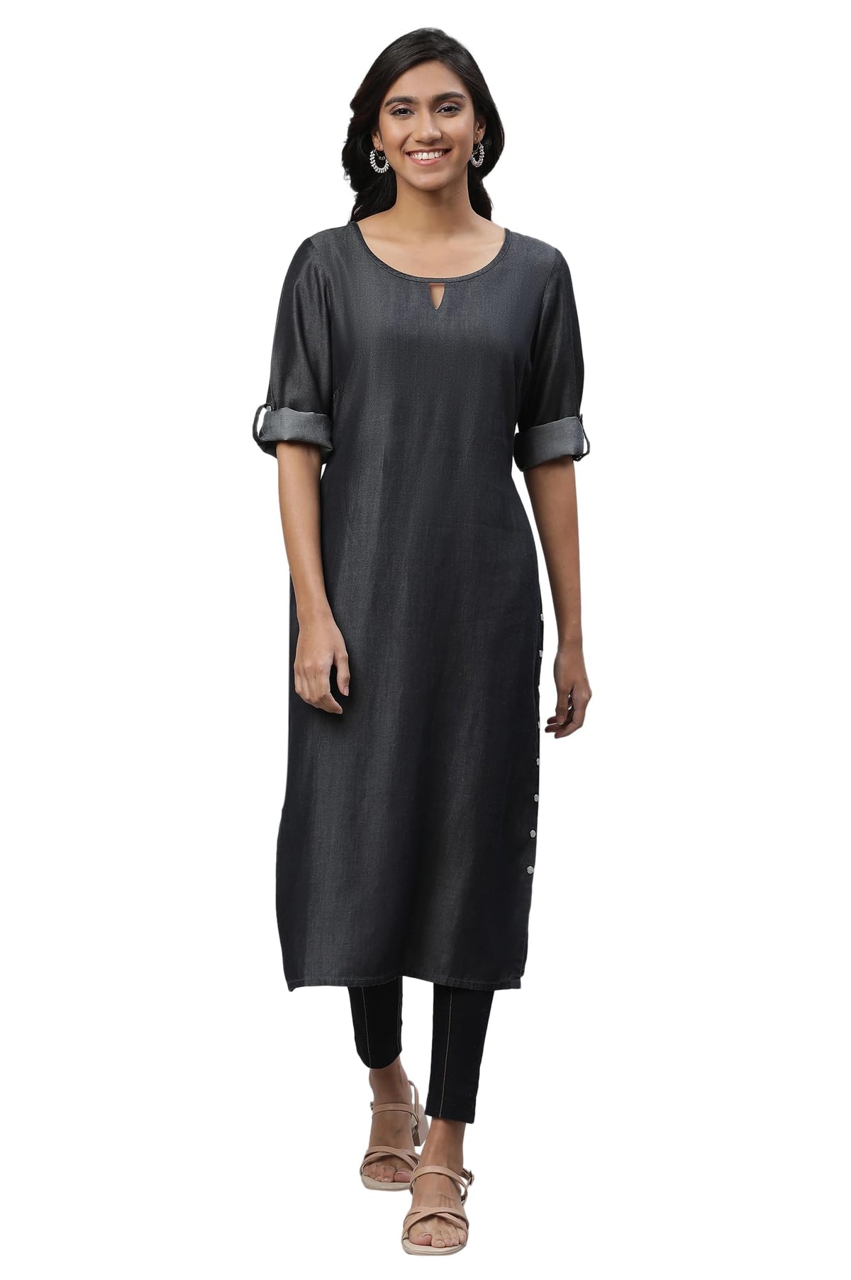 Aurelia Women Kurta 23AUA14477-701339-Black-XS