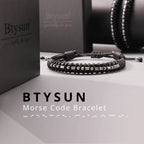 Graduation Gifts for Him 2023 Retirement Gifts Morse Code Bracelet Leather Bracelets for Men Encouragement Boyfriend Brother Son
