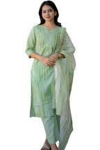 ANNI DESIGNER Womens Rayon Viscose Straight Printed Kurta with Pant & Dupatta (Ajman Green_XXL_Green_XX-Large)