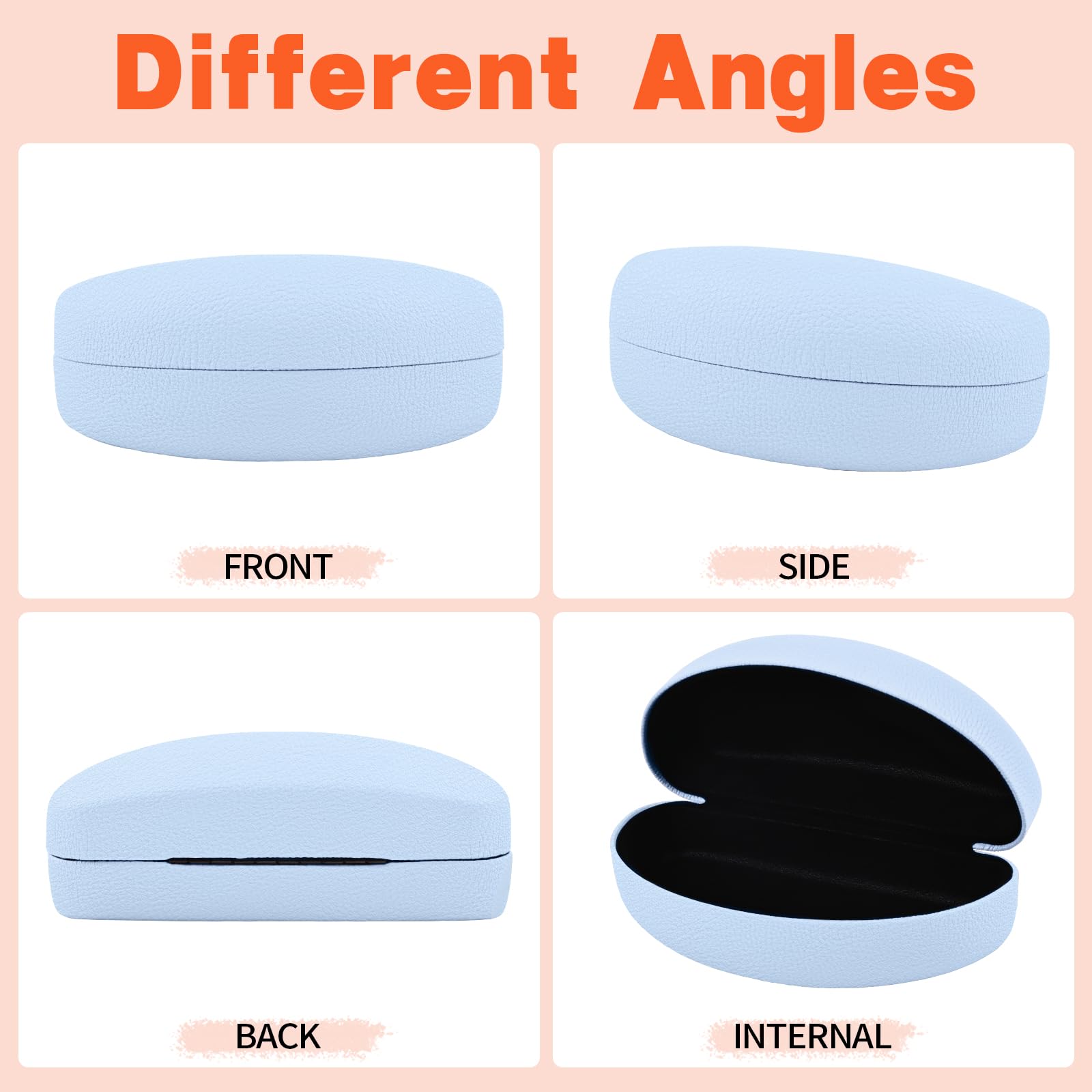 CHZZMS 2 PACK Large Hard Shell Sunglasses Case, Protective Case For Sunglasses and Eyeglasses (blue+pink)