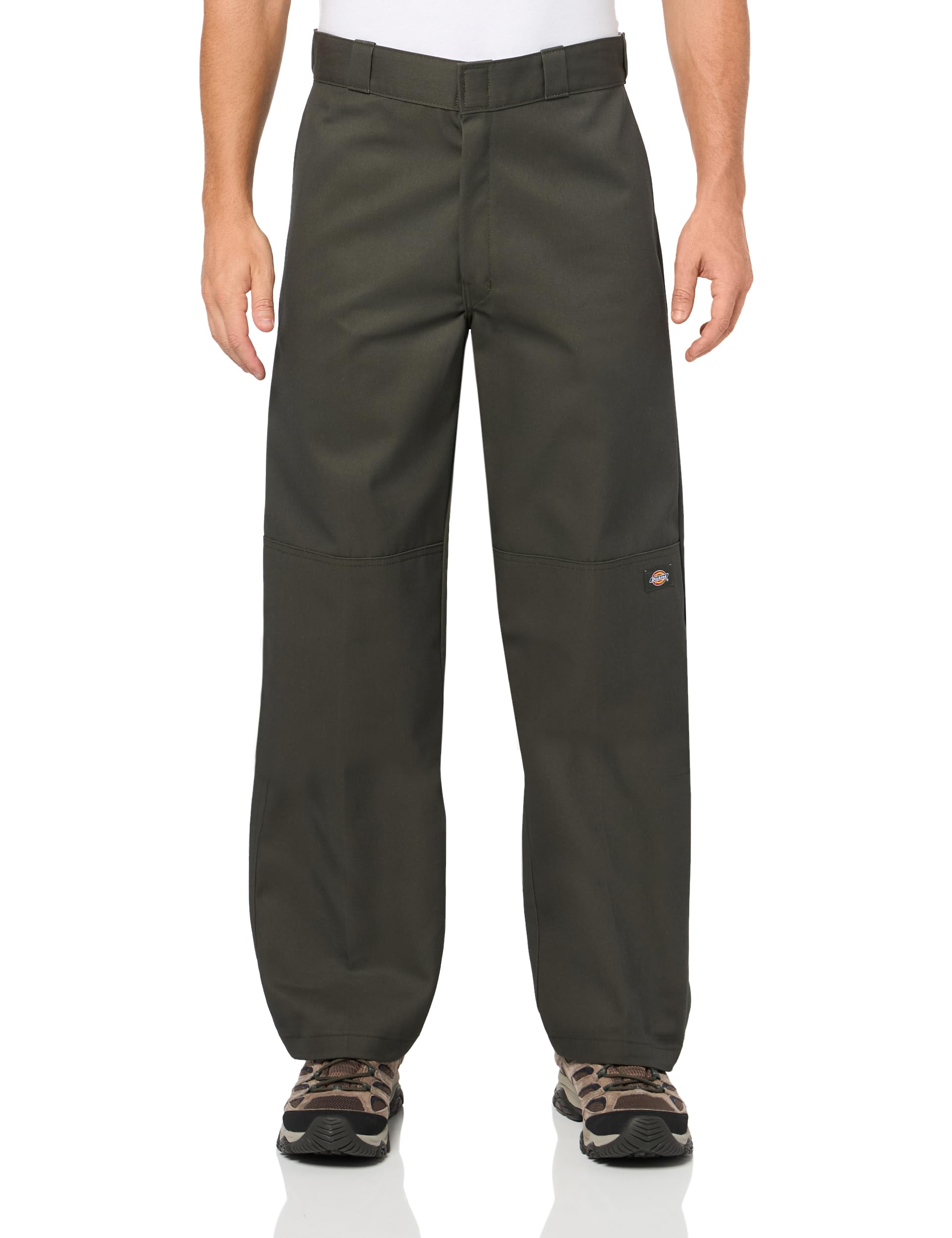Dickies Men's Loose Fit Double Knee Work Pants, Olive Green