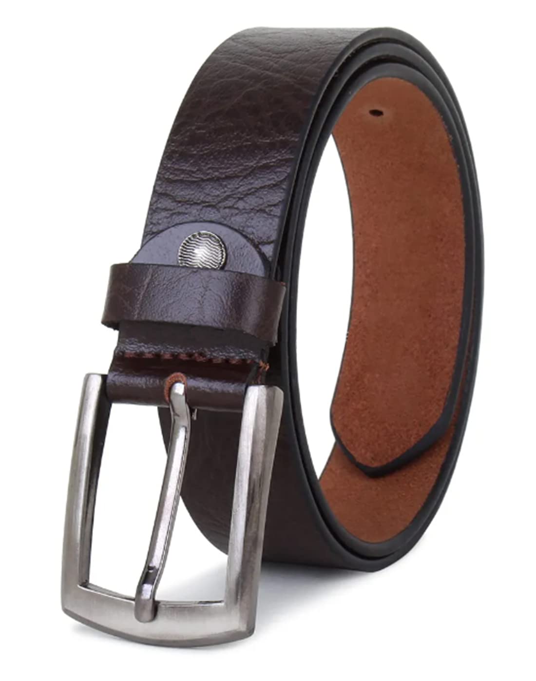 Sunshopping MenS Formal Stylish Genuine Leather Pin Buckle Adjustable Belt (Bob31) (30, Brown) 30