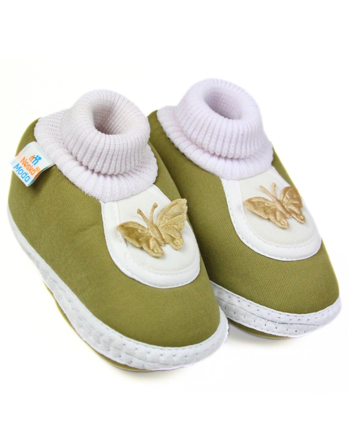 Neska Moda 0 To 6 Months Baby Girls SlipOn Cotton Shoe/Booties (Dark Green)Btb4973 0-6
