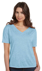 Ladies Slouchy V-Neck T-Shirt - BLAcK - S(D0102H7W1A6)