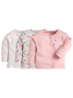 Baby Go Full Sleeve Set Of 3 Tees Combo For Baby Girls(6-9M,Peach)