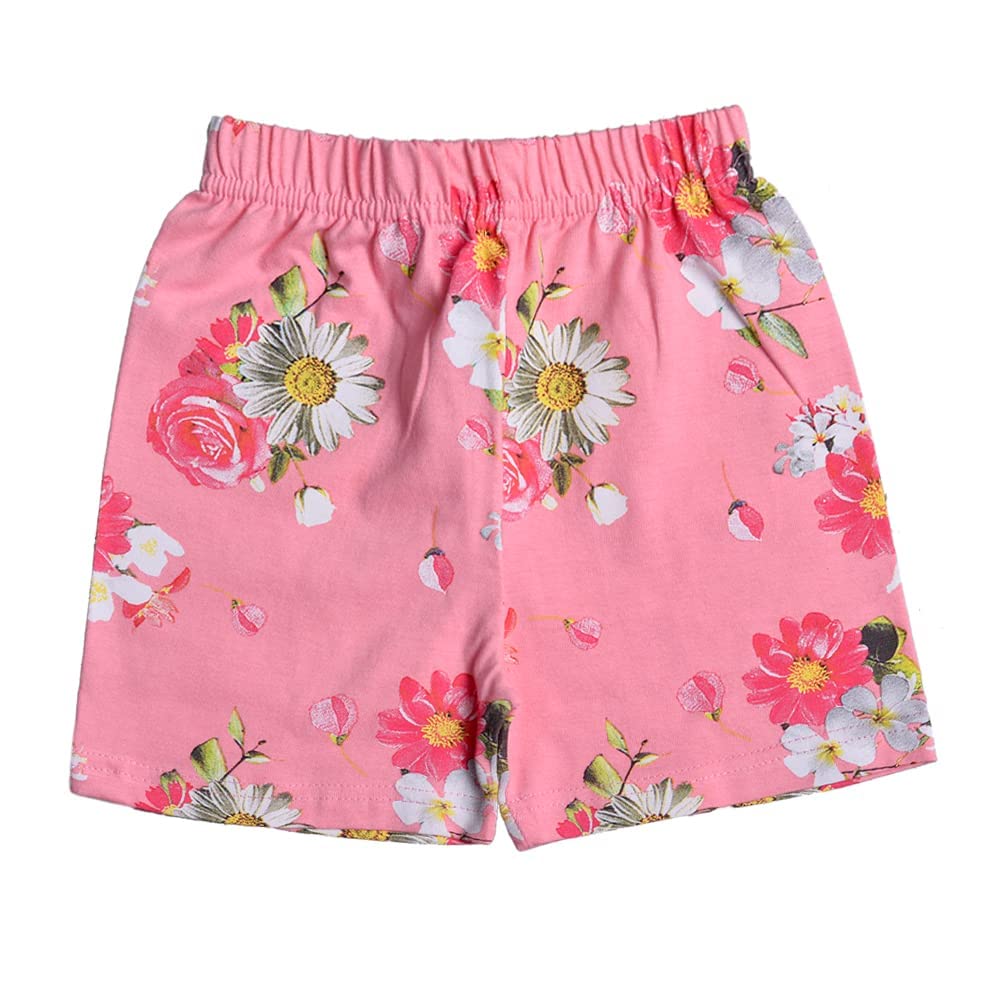 T2F Girls Cotton Printed Shorts(Pack of 5), Assorted, 13-14 Years