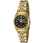 Seiko Women's SYMA40K 5 Automatic Black Dial Gold-Tone Stainless Steel Watch