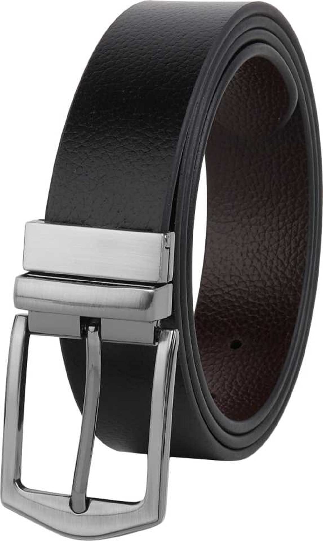 Kaezri,Reversible Black/Brown Leather Belt For Men (34, Genuine Leather) 34