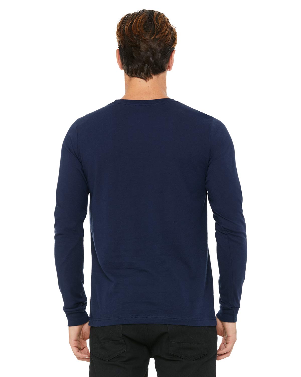 Unisex Jersey Long-Sleeve T-Shirt - RED - S(D0102H7WPZ2)