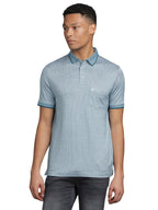 Turtle Men Light Blue Self Design Pure Cotton T-Shirt