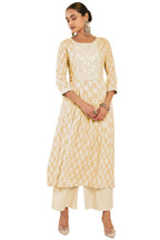 Soch Women Floral Yellow Rayon Kurta Set (8907715948783_Yellow_M)