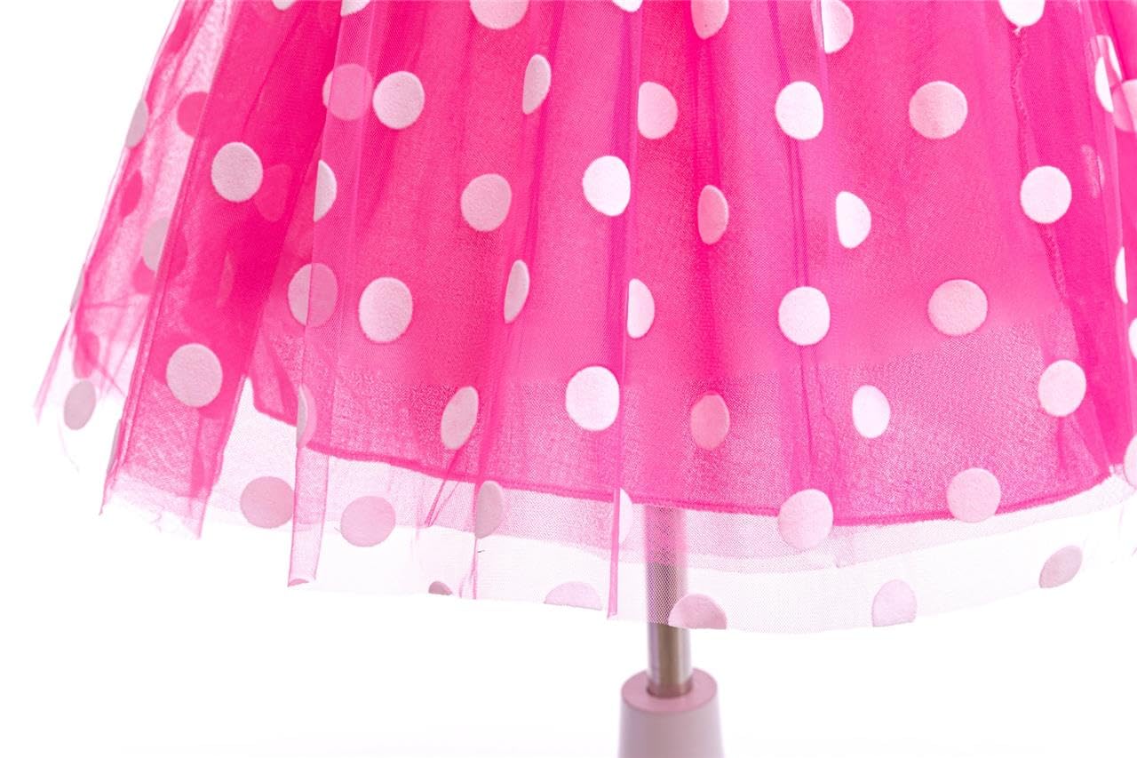 Dressy Daisy Toddler Girls Polka Dots Fancy Dress Up Halloween Costume Birthday Party Outfit with Mouse Ears Headband Size 3T to