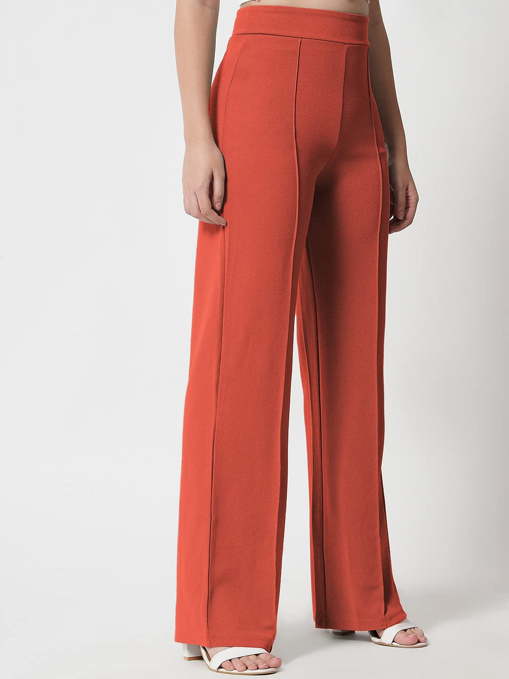 Kotty Womens High Rise Regular Solid Trousers