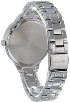 Nine West Women Japanese Quartz Dress Watch with Metal Strap, Silver, 12 (Model: NW/2225LPSV)
