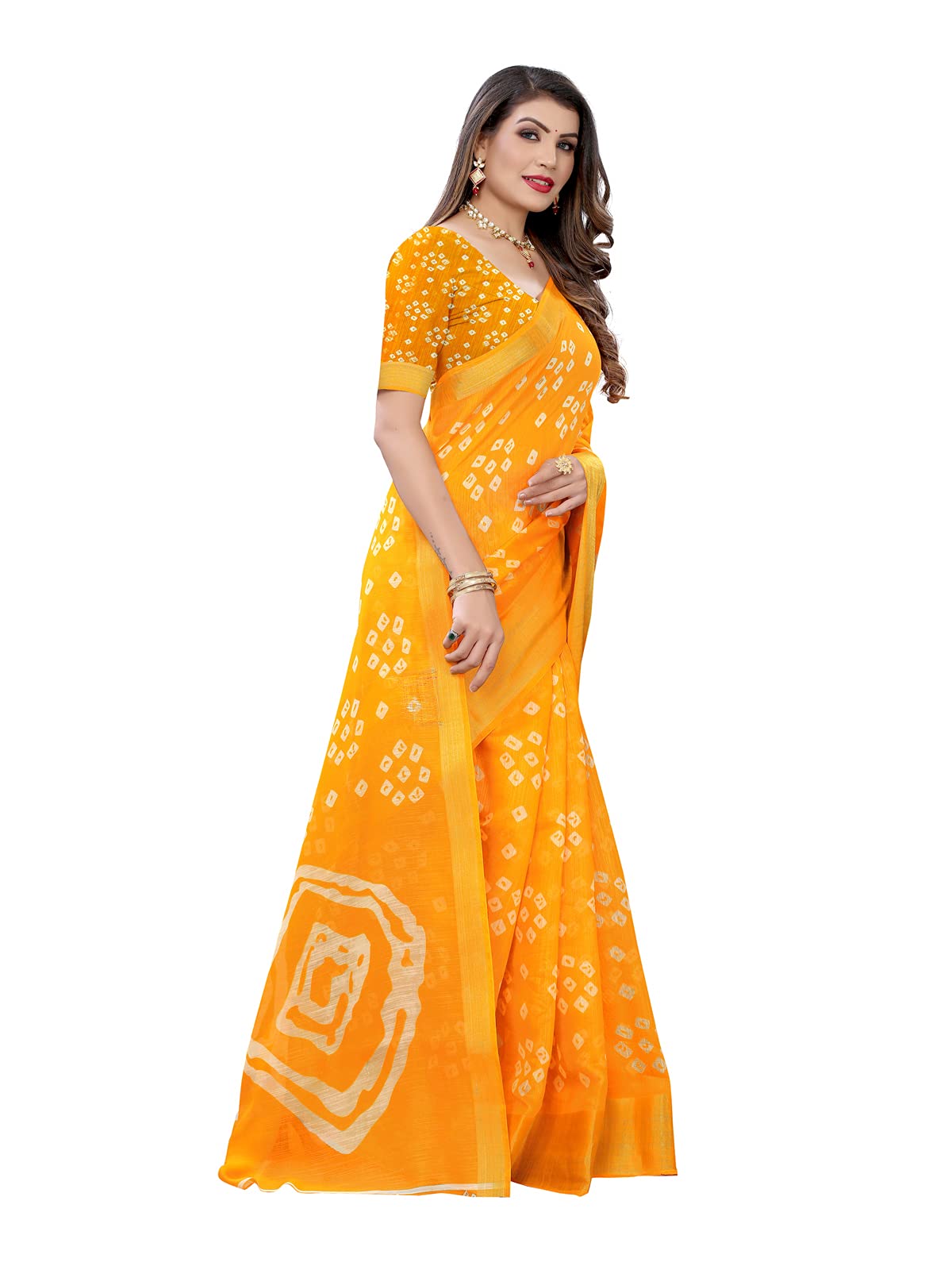 Satrani Womens Woven Cotton Blend Saree