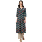 Idalia Navy Blue Printed Kurta