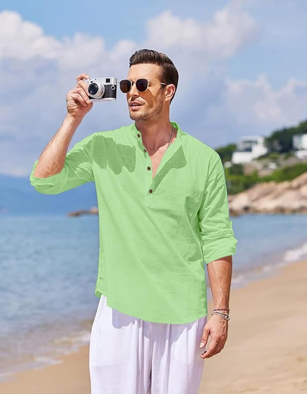 Zartha MenS Regular Fit Solid Pattern Cotton Polyester Blend Kurta With Spread Collar Long Sleeve And Standard Length | Shirt F