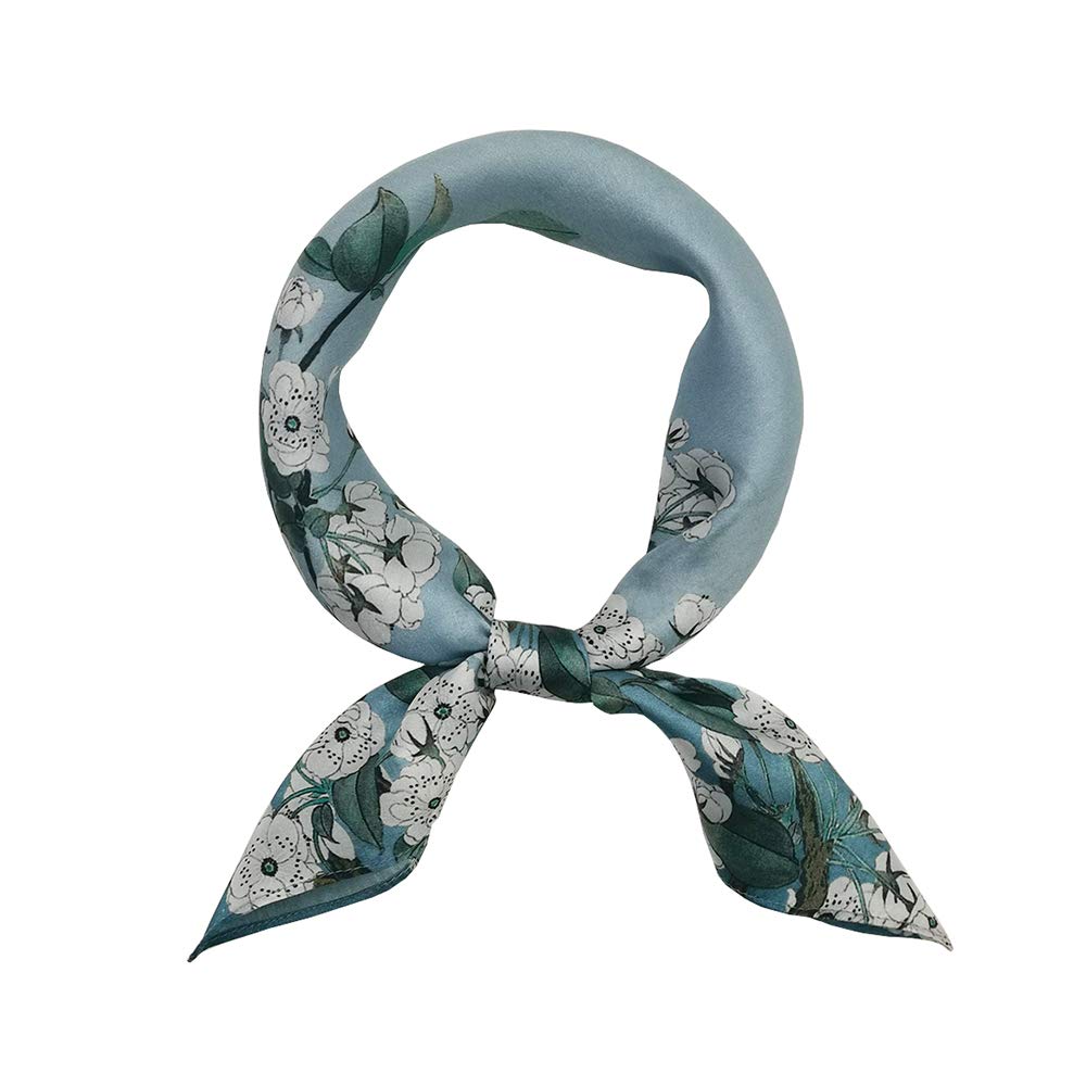 FONYVE 100% Mulberry Silk Scarfs for Women - Lightweight Square Satin Head Scarf - Small Silk Hair Scarf for Sleeping 21 x 21
