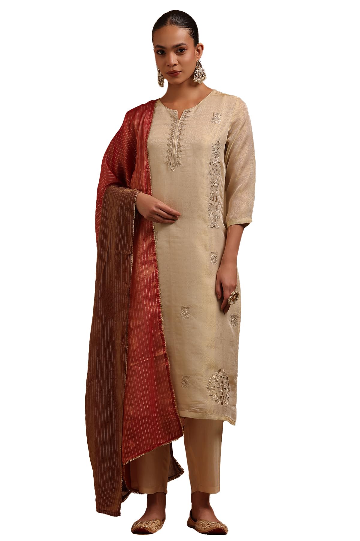 Soch Women Tissue Embroidered Salwar Suit Set