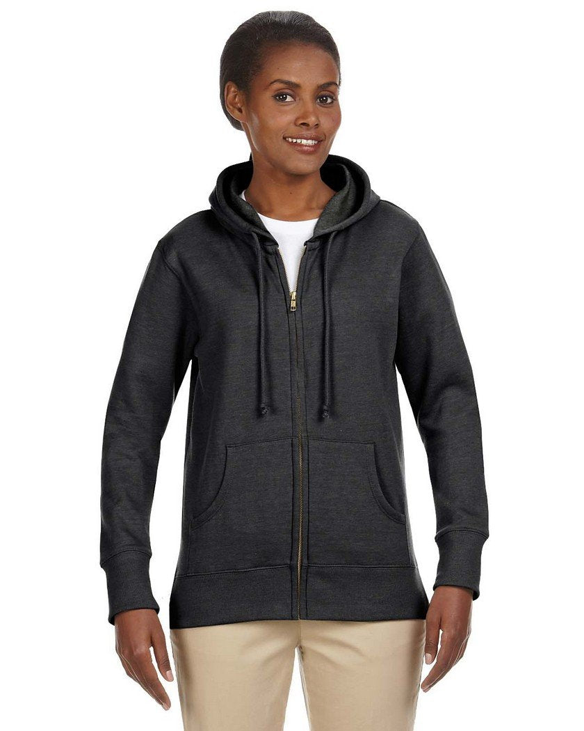 Ladies OrganicRecycled Heathered Fleece Full-Zip Hooded Sweatshirt - cHARcOAL - S(D0102H7ZQE8)