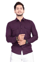 Rebelify MenS Cotton Shirt With Pockets Full Sleeves Spread Collar Solid Pattern Botton Down Closure Regular Fit And Standard L