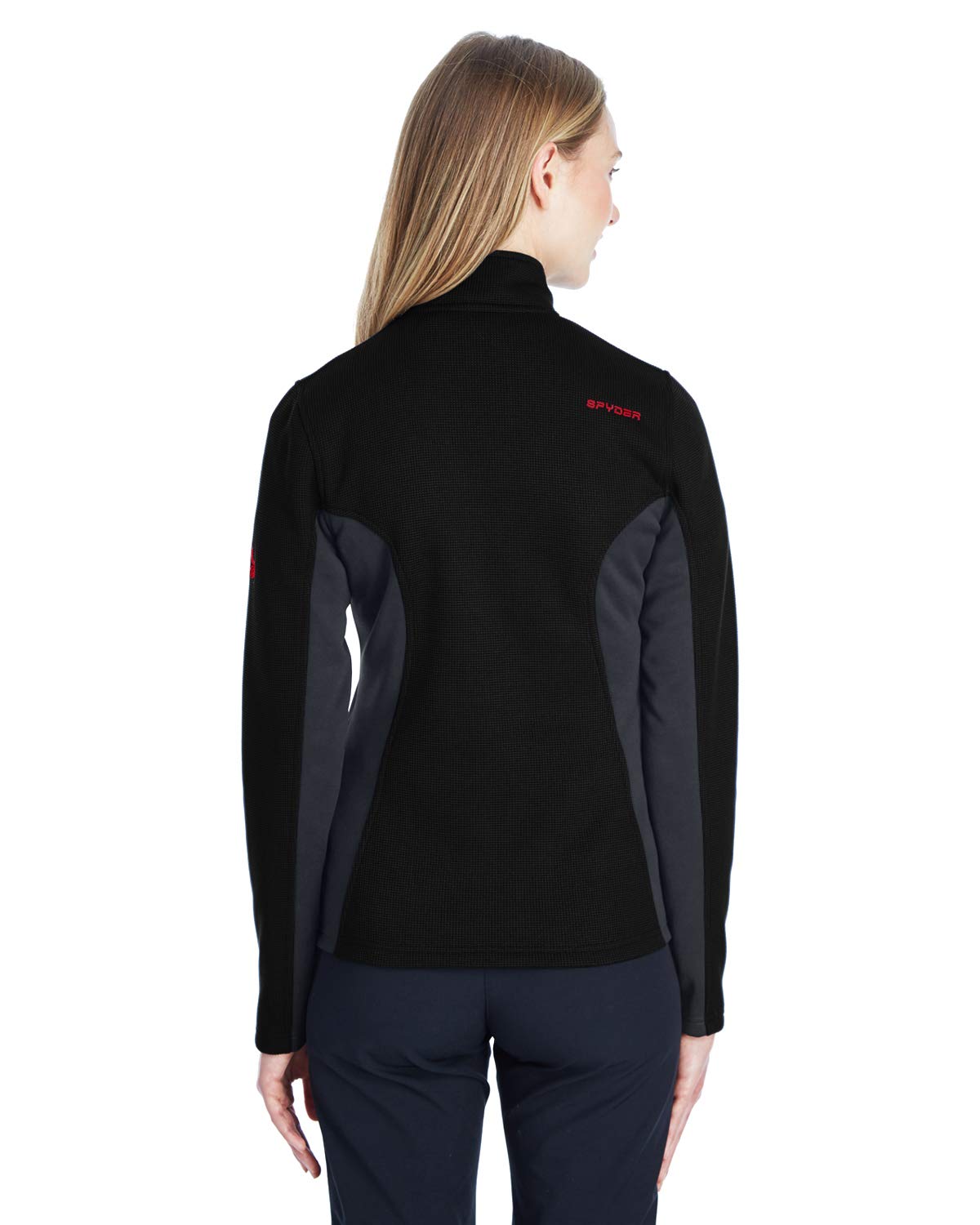 Ladies constant Full-Zip Sweater Fleece Jacket - BLAcK PLR RED - XS(D0102H7YK6P)
