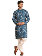 Jompers Mens Embroidered Silk Blend Straight Kurta Pyjama Set