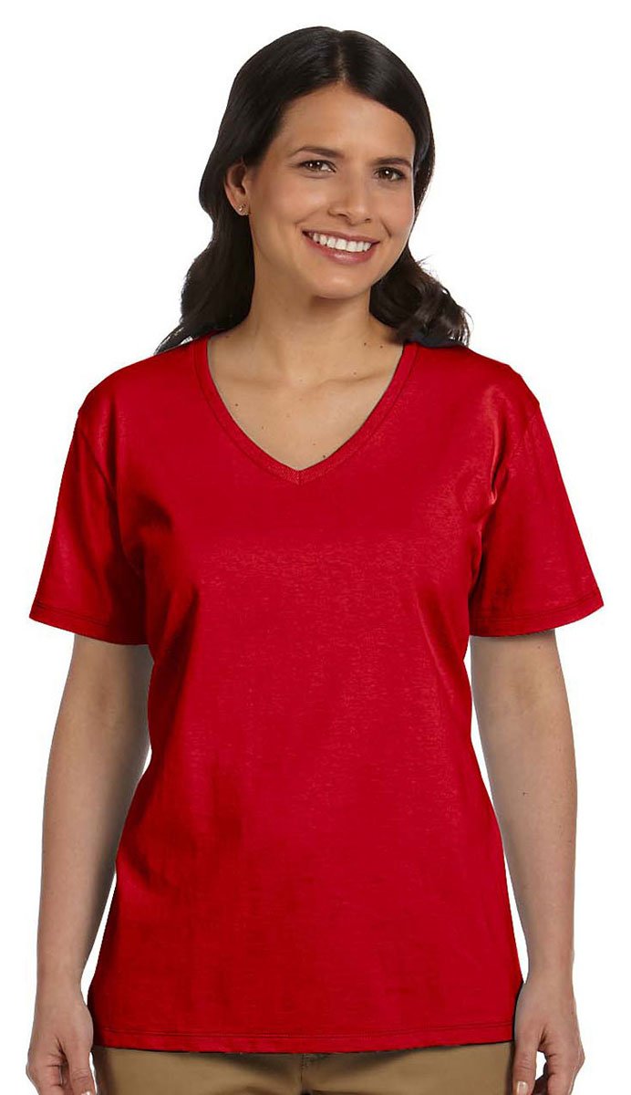 Ladies Essential-T V-Neck T-Shirt - BLAcK - S(D0102H7KWJ8)