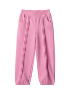 The Souled Store Solid Joggers: Rosy Pink Girls Drawstringed Regular Fit Cotton Joggers (2-8 Yrs)