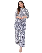 ANNI DESIGNER Womens Cotton Blend Printed Ethnic Co-ord Set (Qurom White_S_White_Small)