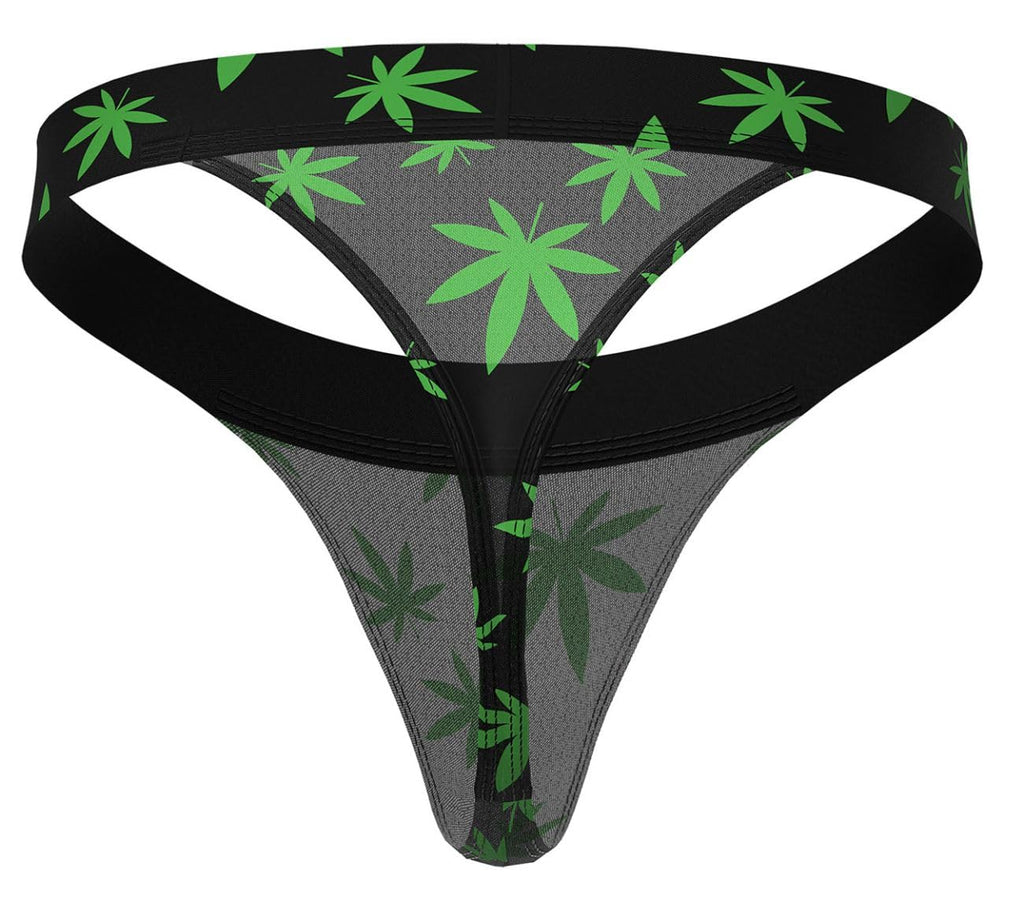 Hazy Dayz Micro Thong - Large/x-Large - Pot Leaf