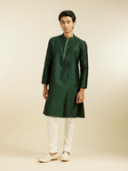 Diwas By Manyavar MenS Art Silk Thread Work Kurta (Green,M)