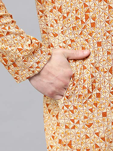 See Designs MenS Cotton Regular Fit Printed Straight Kurta