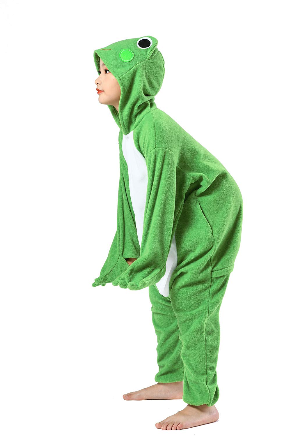 CANASOUR Unisex Anime Halloween Kids Green Frog Onesie For 10-12 Years Girls Boys One Piece Christmas Costume Party Cosplay Pyja